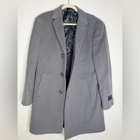 Nautica Wool Blend Grey Cashmere Blend Top Coat Men’s Dress Coat size 40R - Picture 9 of 11